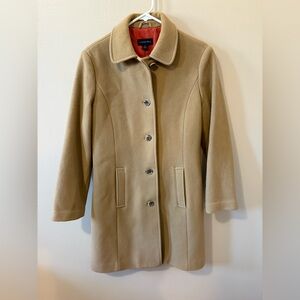 Lands' End 100% Wool Camel Coat Womens size 6P